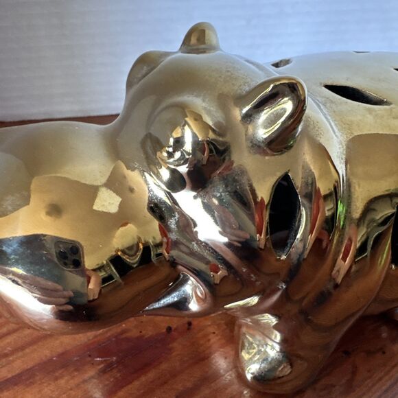 Gold & Shiny Ceramic House Hippo - Picture 11 of 12